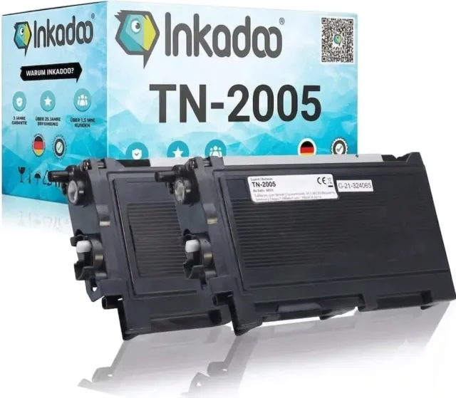 Inkadoo TN-2005 Toner schwarz 2er Pack 2500 Seiten