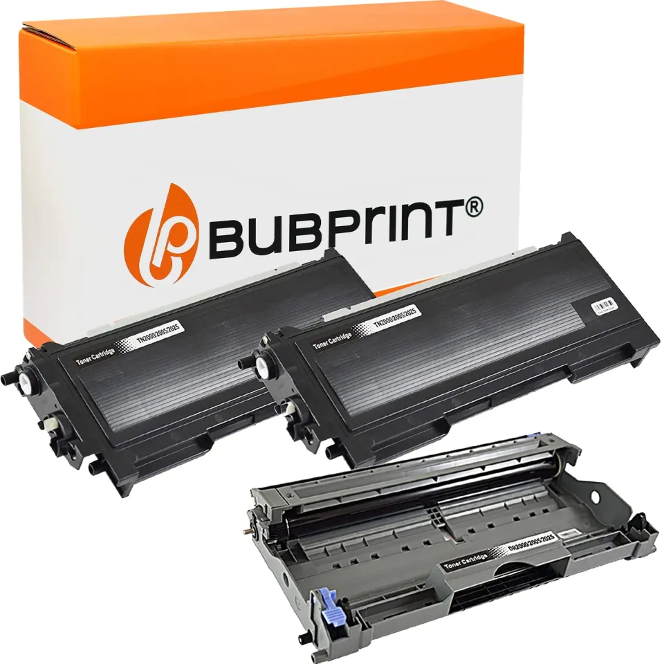 Bubprint TN-2000 DR-2000 Toner Trommel Set Schwarz 2+1