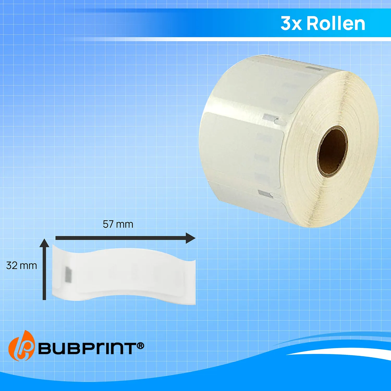 Bubprint 11354 Etiketten 57 x 32 mm Weiß