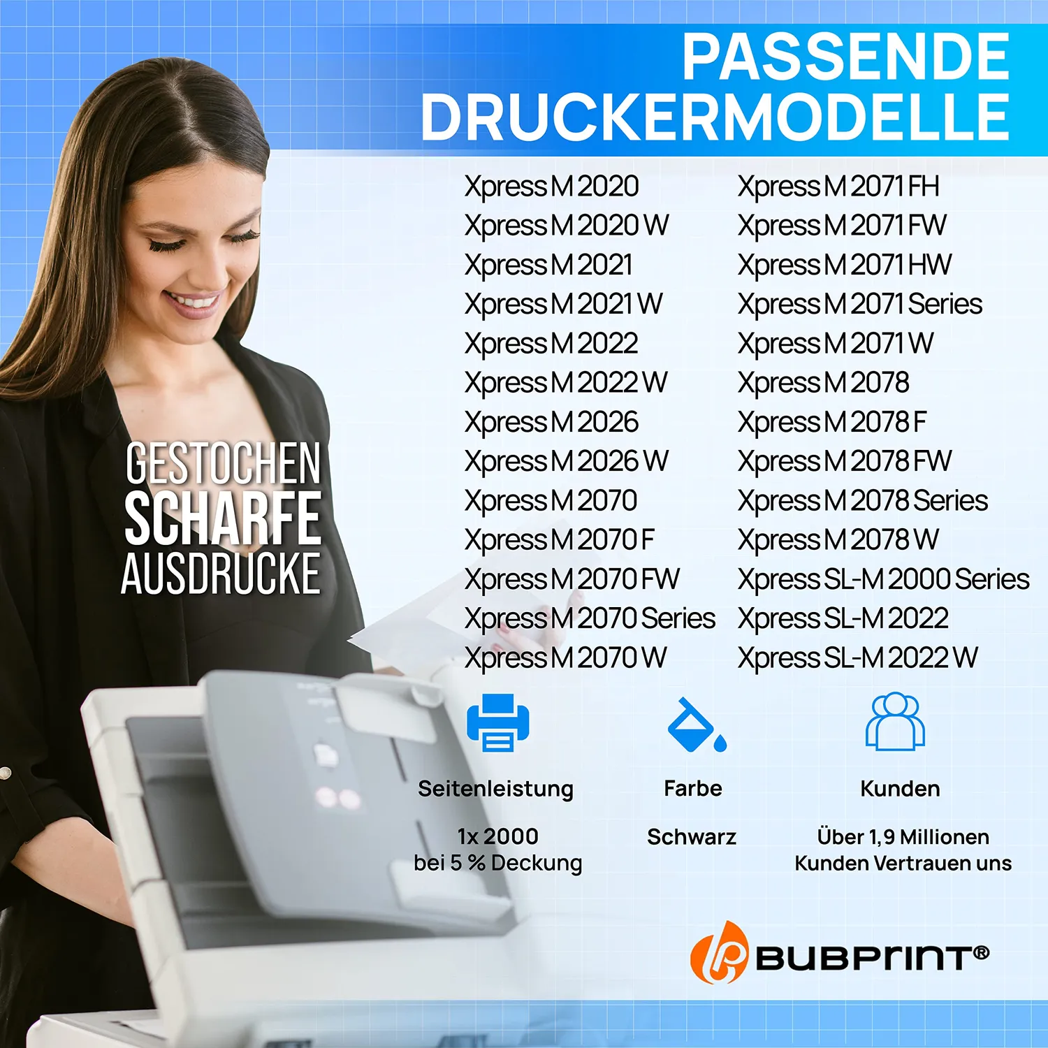 Bubprint MLT-D111S Toner Schwarz 2000 Seiten kompatibel