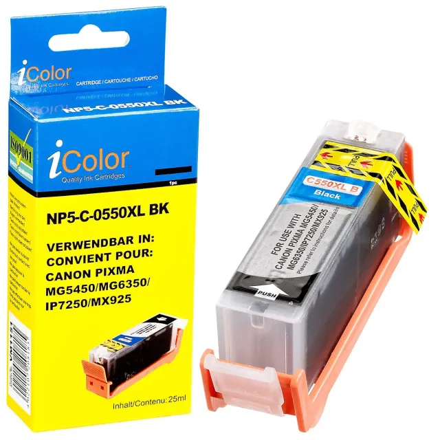 iColor PGI-550BK XL Tintenpatrone Schwarz mit Chip 25 ml