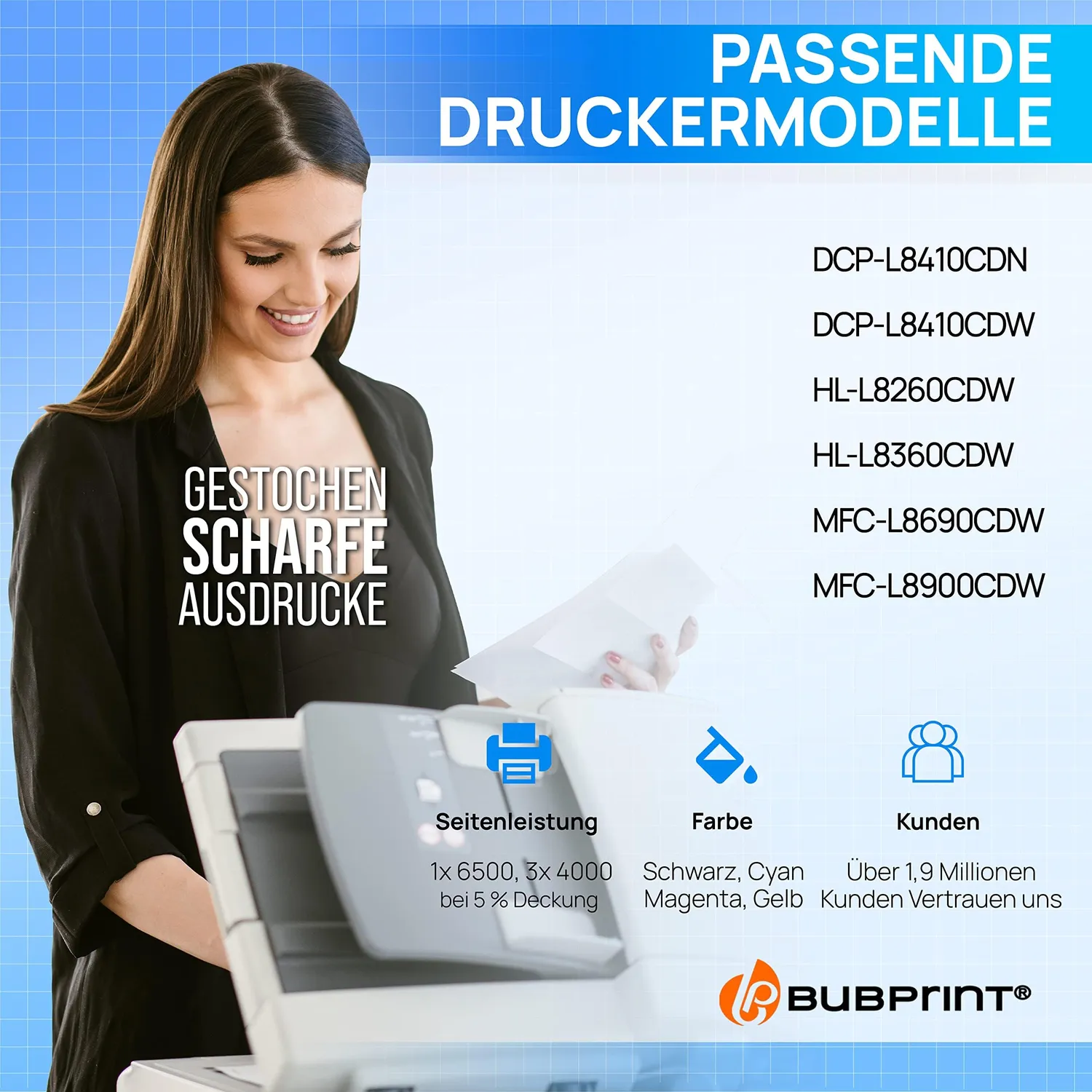 Bubprint TN-423 Toner CMYK hohe Reichweite