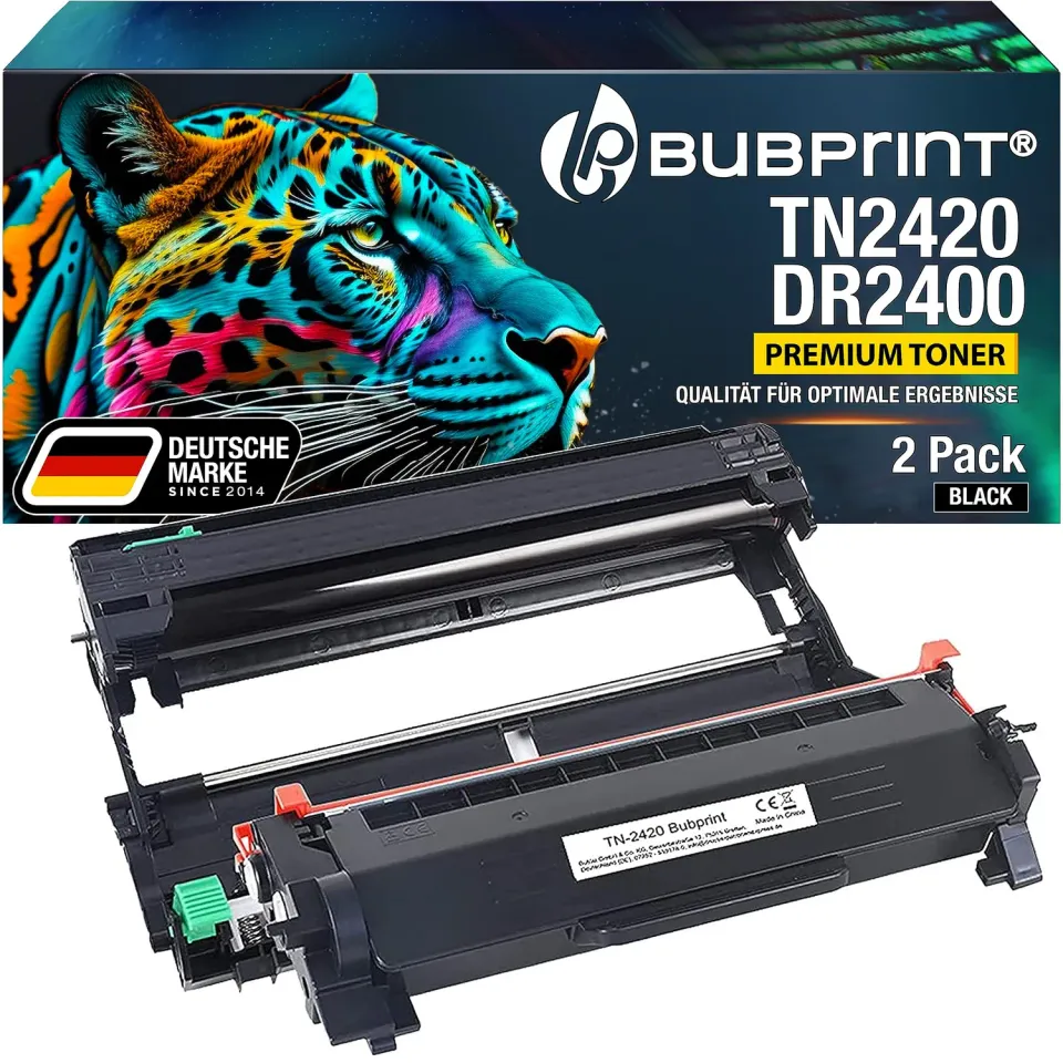 Bubprint TN2420 DR2400 Toner und Trommel XXL Schwarz 1 Set