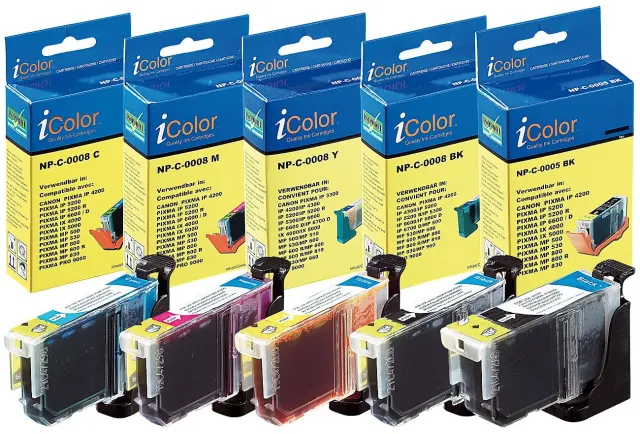iColor PGI-5 CLI-8 Tintenpatronen 5er-Pack bunt