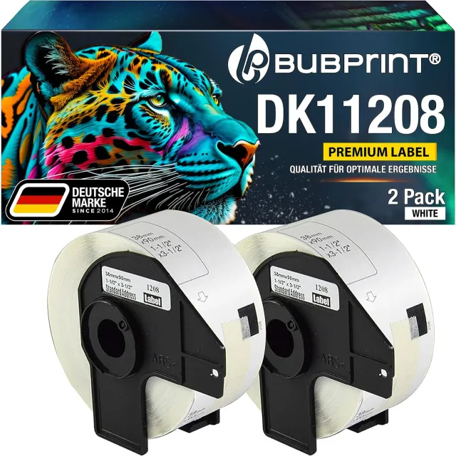 Bubprint Brother DK-11208 Etiketten 38 x 90 mm