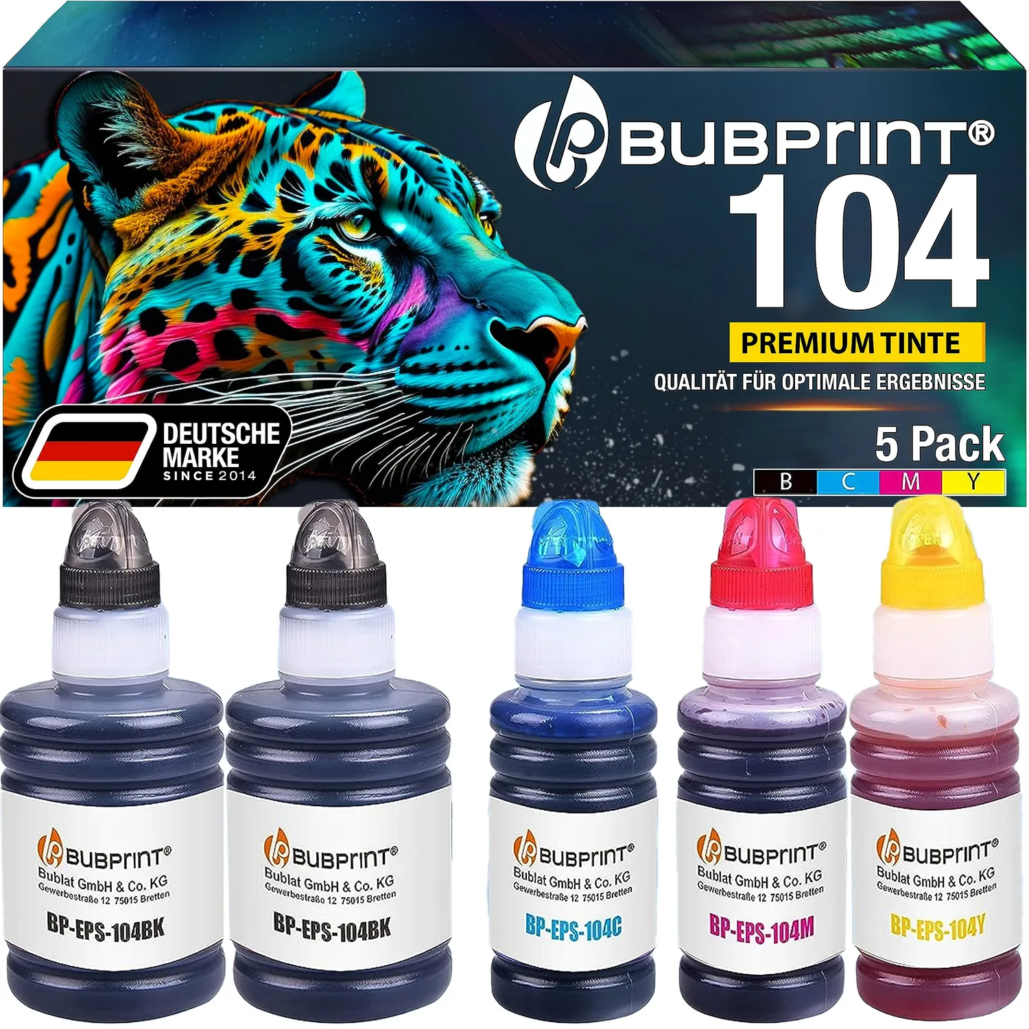 Bubprint 104 Tintenpatronen kompatibel für Epson EcoTank