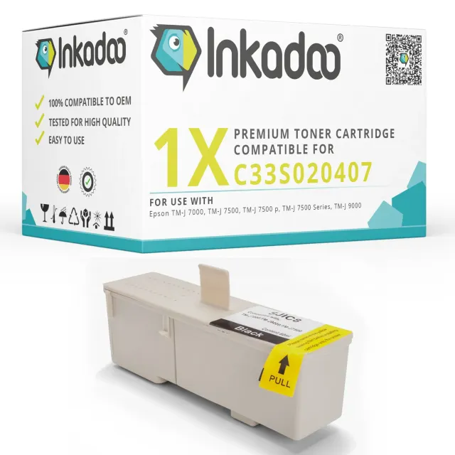 Inkadoo SJIC8 Tintenpatrone für Epson TM-J7000 schwarz 50ml