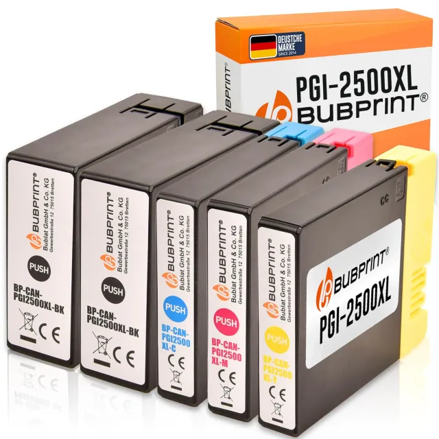 Bubprint PGI-2500XL Druckerpatronen 5er Set kompatibel