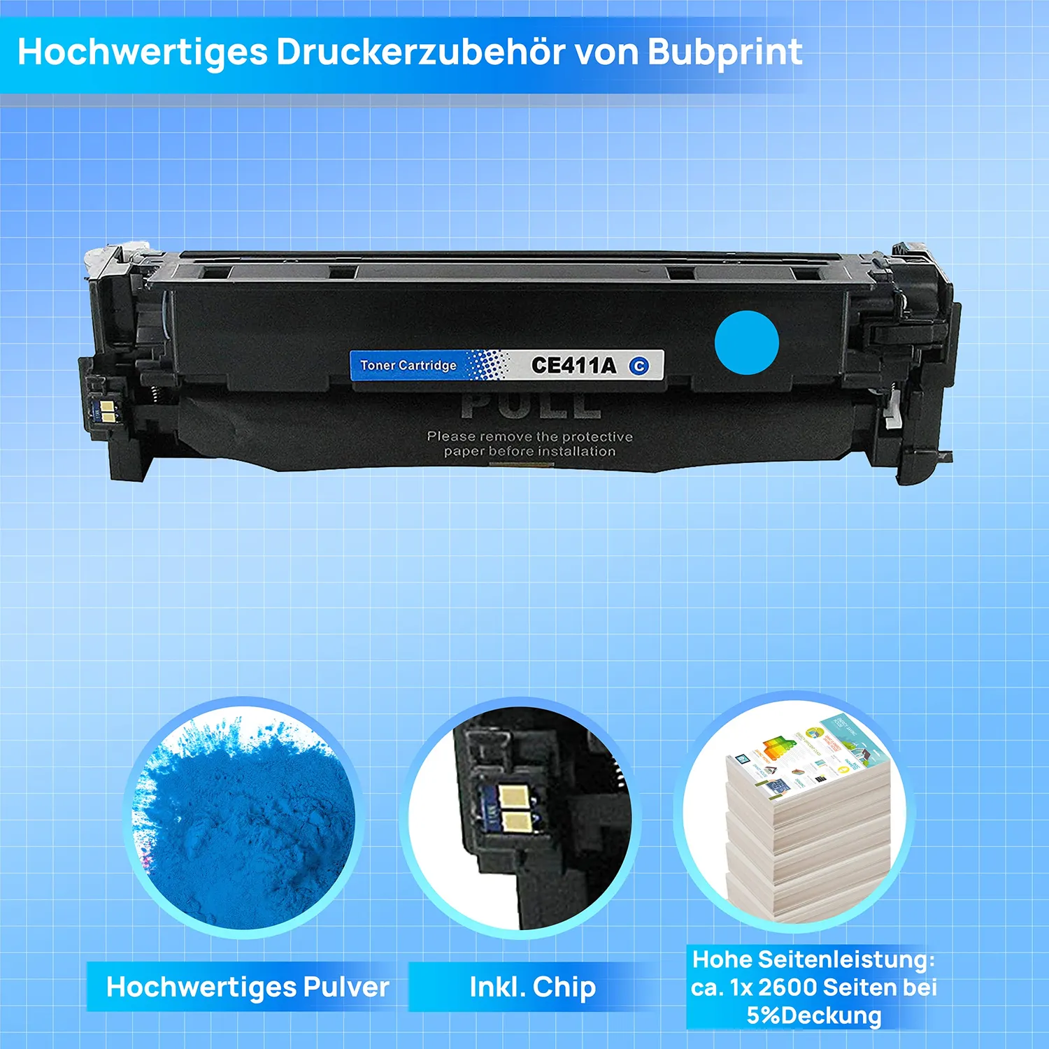 Bubprint 305A CE411A Toner 2600 Seiten