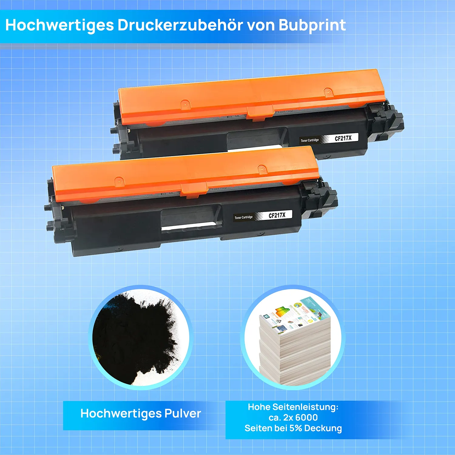 Bubprint 17A CF217A Toner Schwarz XXL 2er-Pack kompatibel