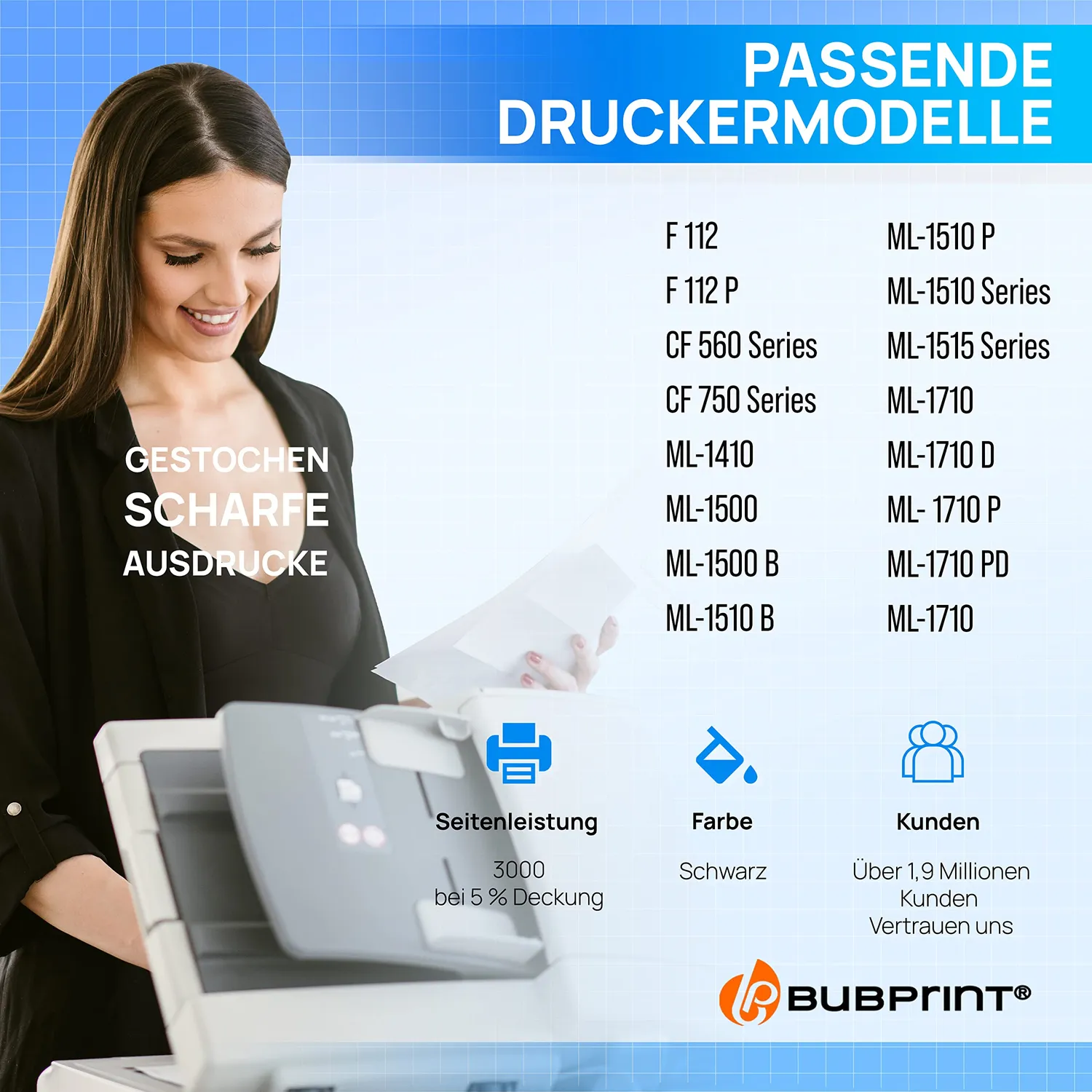 Bubprint SCX-4100D3 ML-1710D3 Toner Schwarz