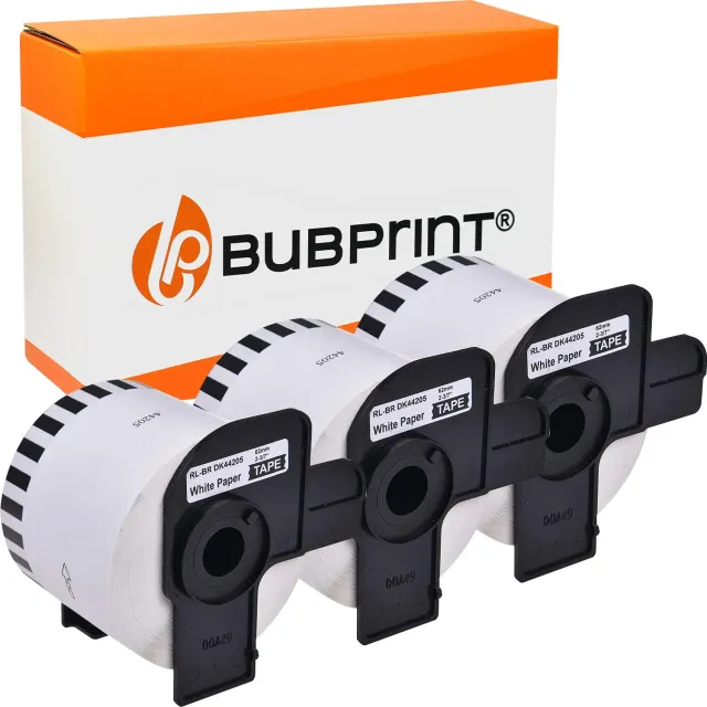 Bubprint DK-44205 Etikettenrollen weiß 62mm 3er Pack kompatibel