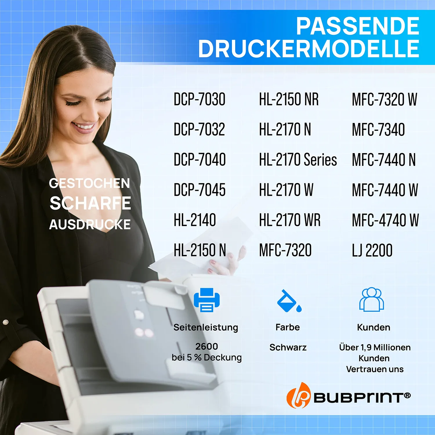 Bubprint TN-2120 Toner Schwarz kompatibel