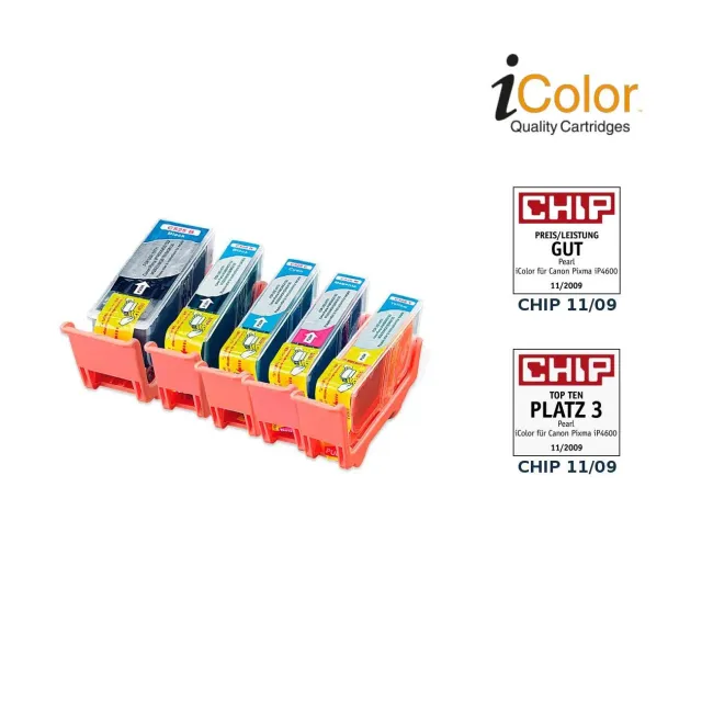 iColor PGI-520 CLI-521 Tintenpatronen 5er ColorPack mit Chip