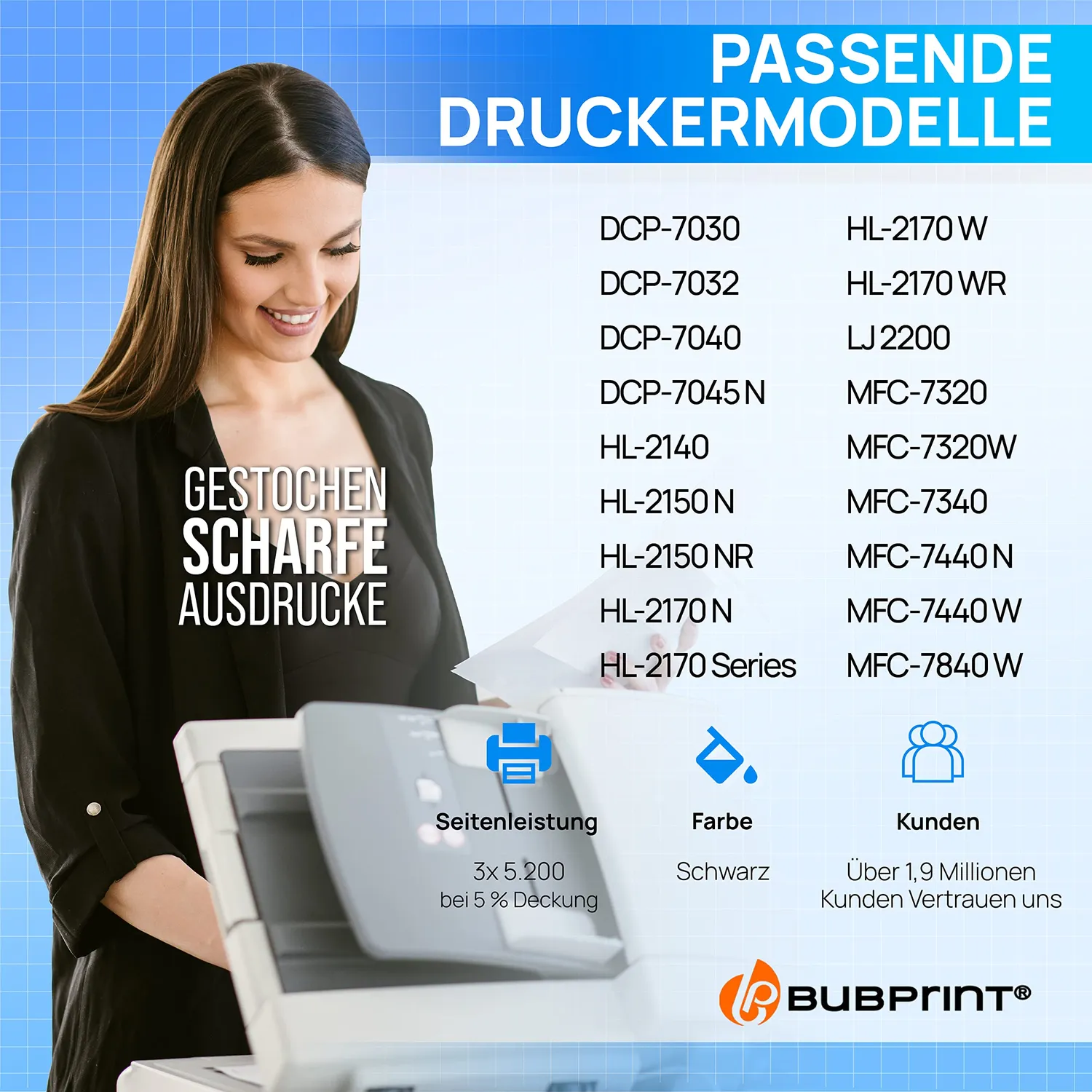 Bubprint TN-2120 Toner Schwarz kompatibel