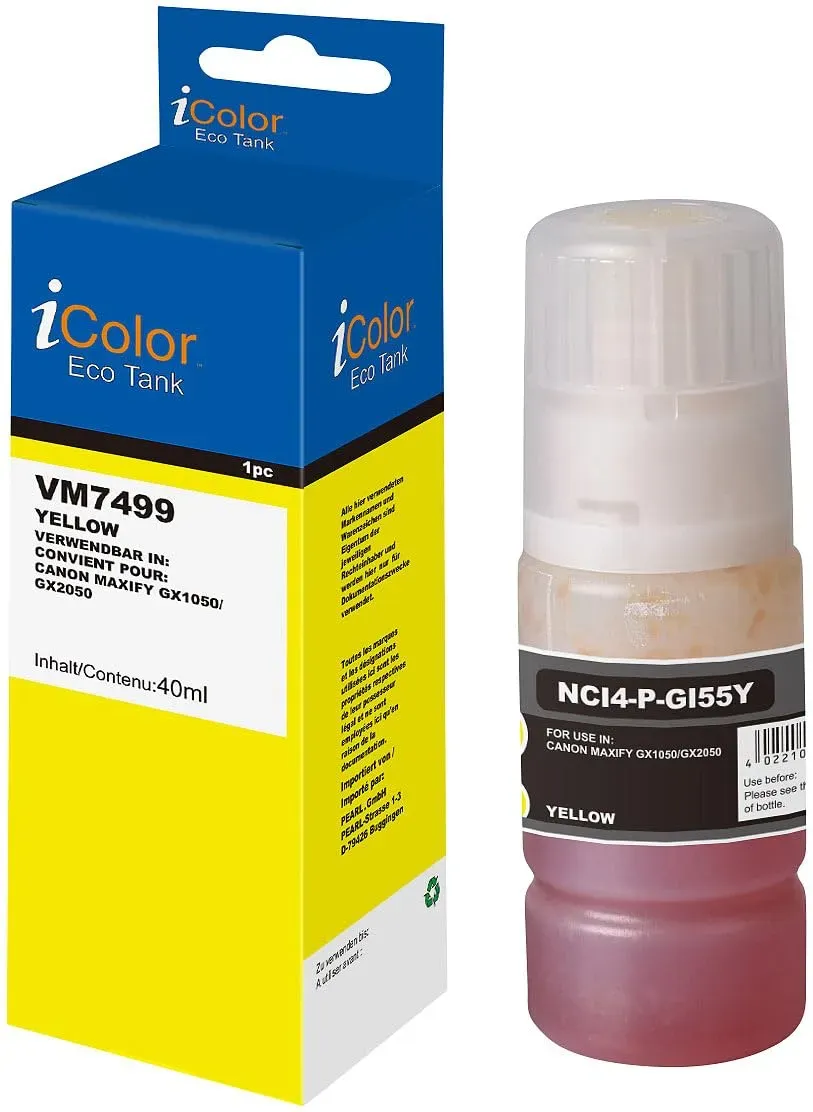 iColor Canon Maxify Gi-55Y Nachfülltinte Gelb Flasche