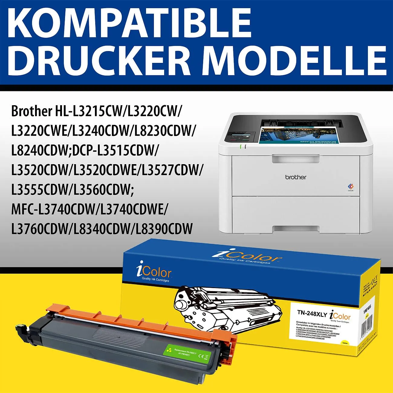 iColor TN-248XLY Toner Gelb für Brother bis 2.300 Seiten