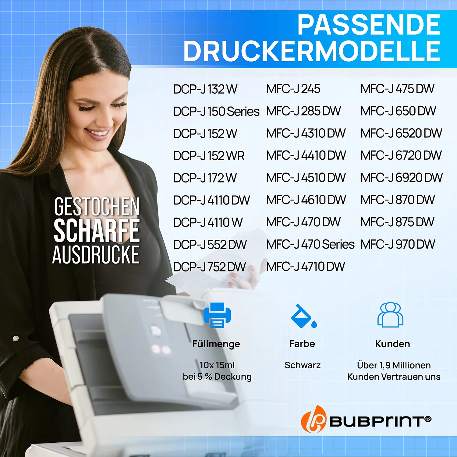 Bubprint LC-123 Druckerpatronen 10er-Set kompatibel
