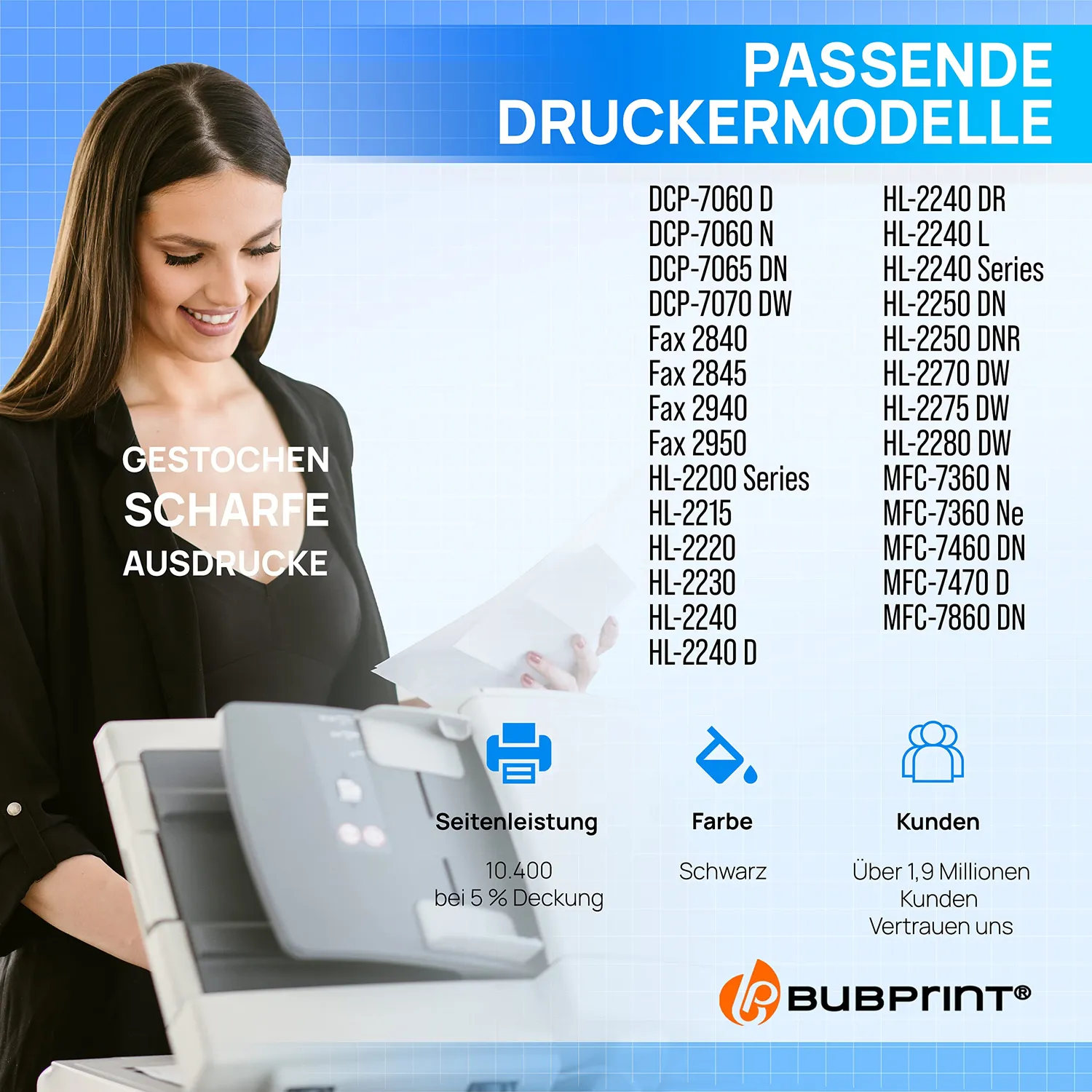 Bubprint TN2220 TN2210 Toner Schwarz