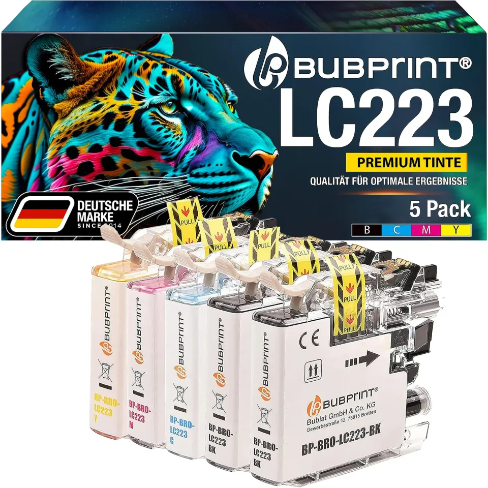 Bubprint LC223 LC225XL Druckerpatrone 5er-Pack kompatibel