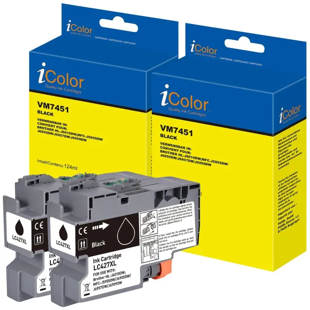iColor LC427XLBK Tintenpatronen 2er-Set Schwarz kompatibel
