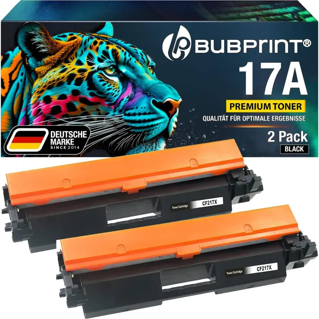 Bubprint 17A CF217A Toner Schwarz XXL 2er-Pack kompatibel