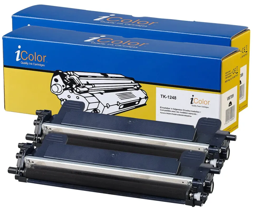 iColor TK-1248 Toner Schwarz kompatibel 2er Set
