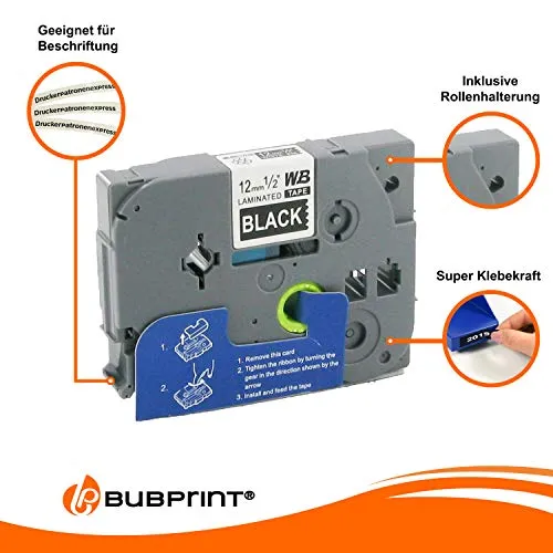 Bubprint TZE-335 Schriftband 5er Pack Weiß-Schwarz kompatibel