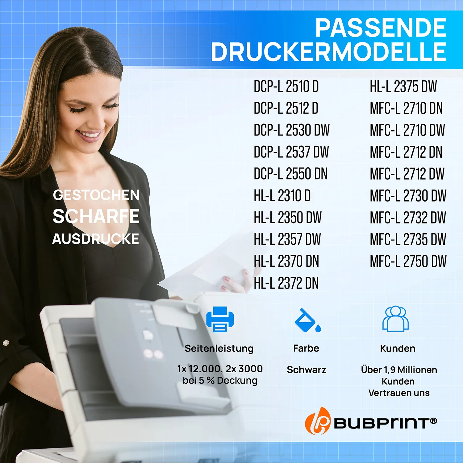 Bubprint TN2420 DR2400 Toner Trommel Set schwarz XXL kompatibel