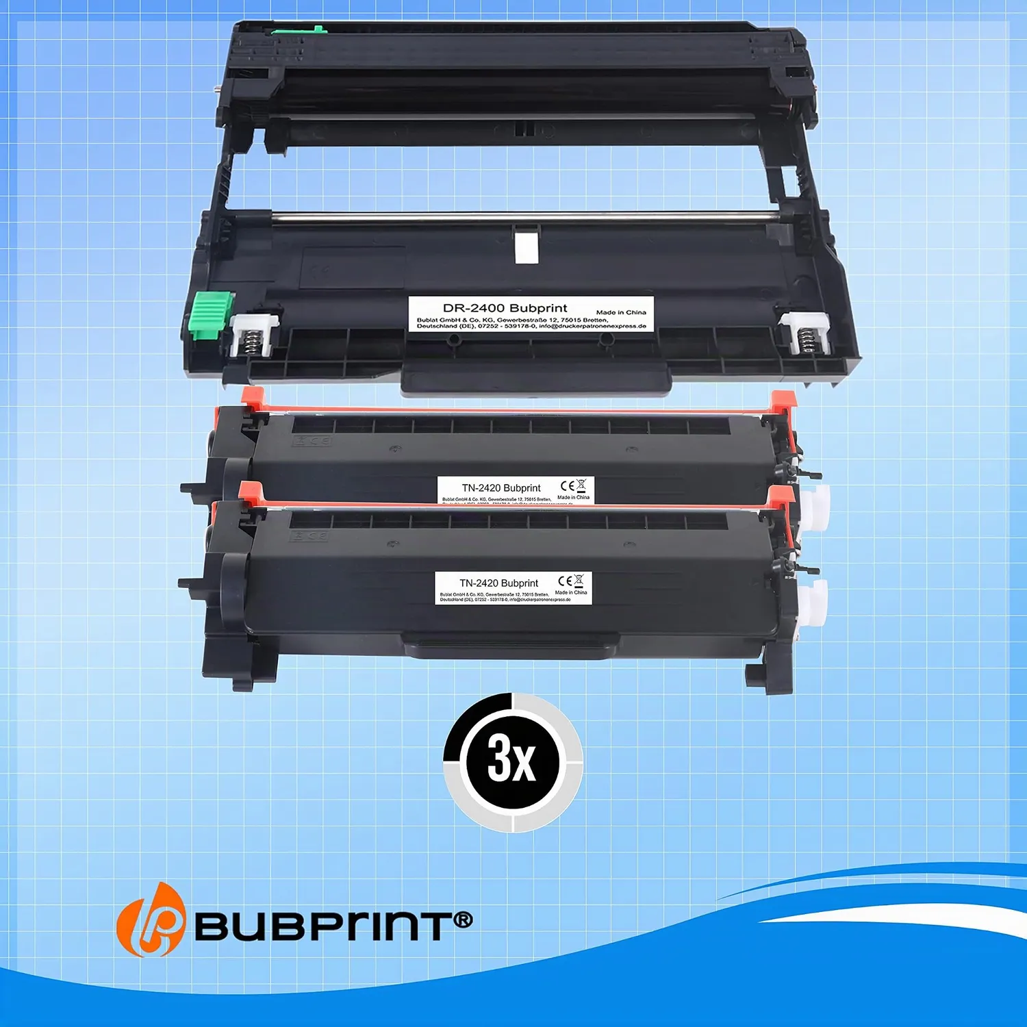 Bubprint TN2420 DR2400 Toner Trommel Set schwarz XXL kompatibel