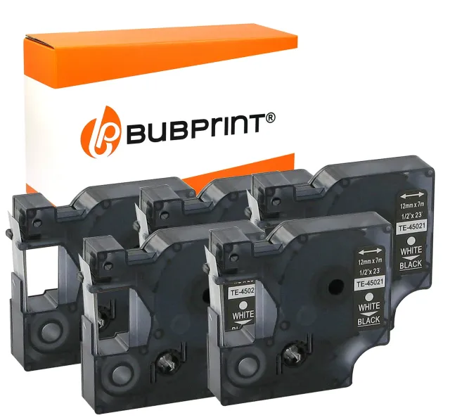 Bubprint 45021 S0720610 Schriftband schwarz 12mm