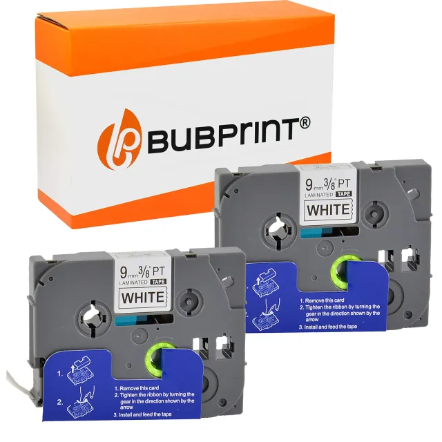 Bubprint TZE-221 Schriftbänder Schwarz auf Weiß kompatibel