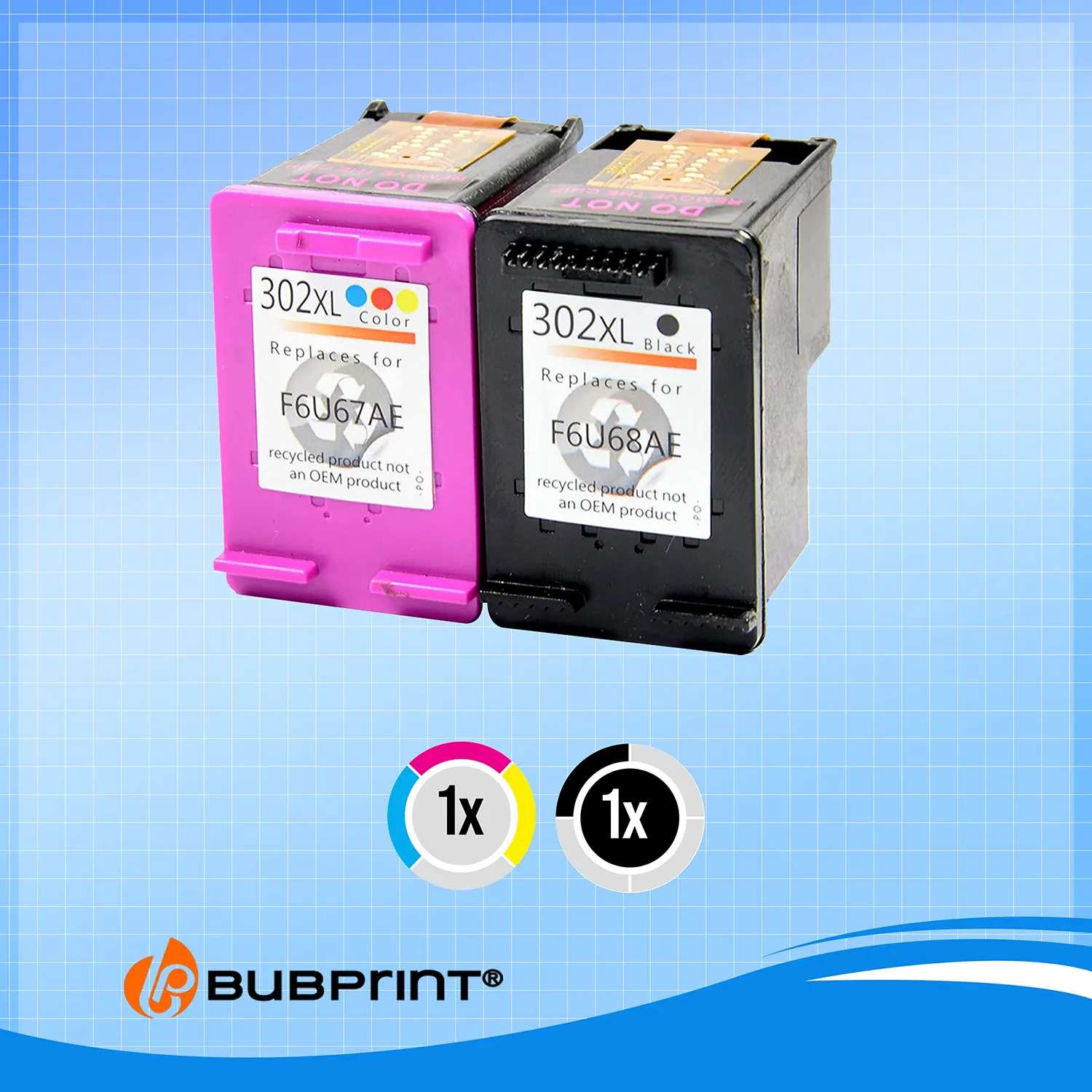 Bubprint 302XL Tintenpatronen 2er Schwarz Farbe kompatibel
