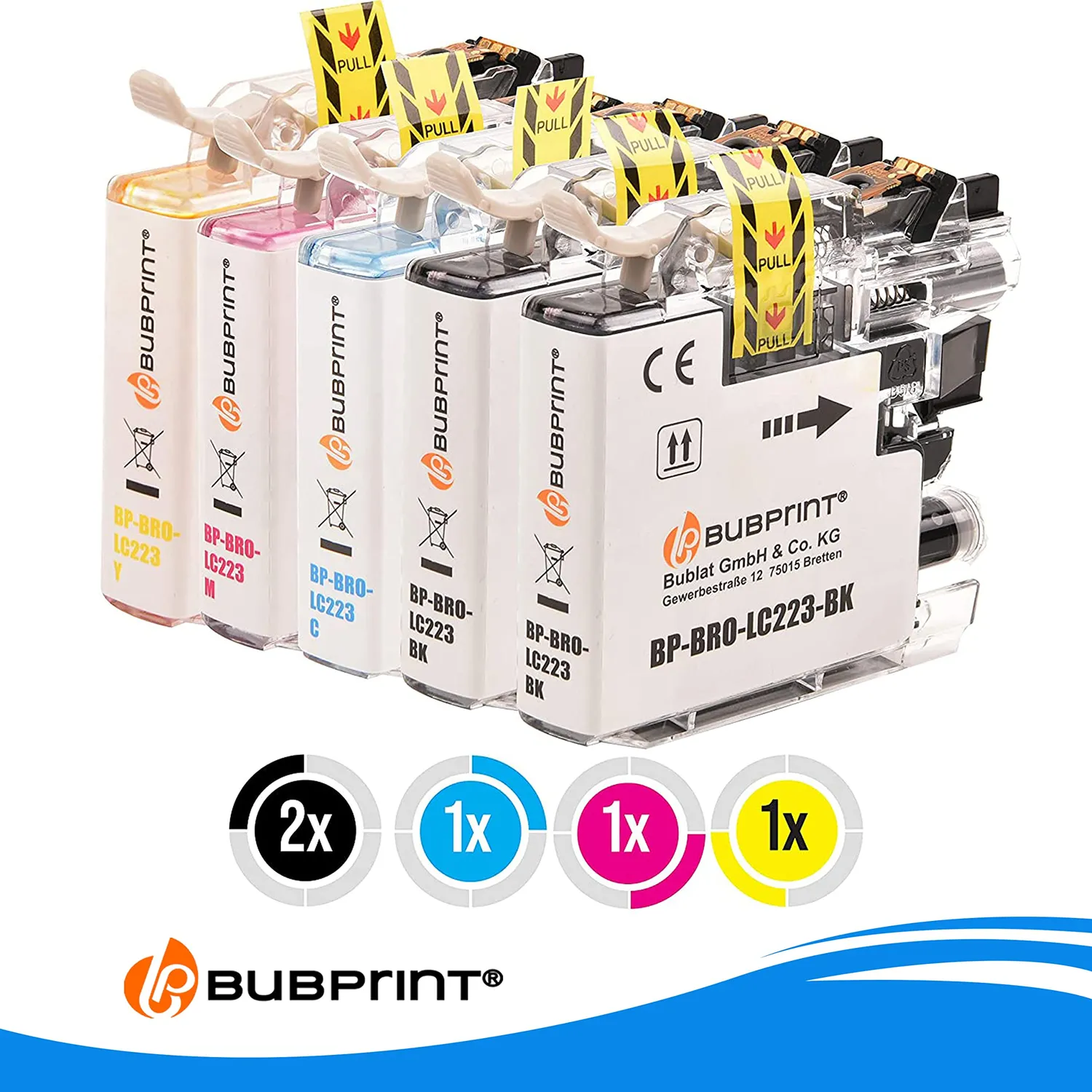 Bubprint LC223 LC225XL Druckerpatrone 5er-Pack kompatibel