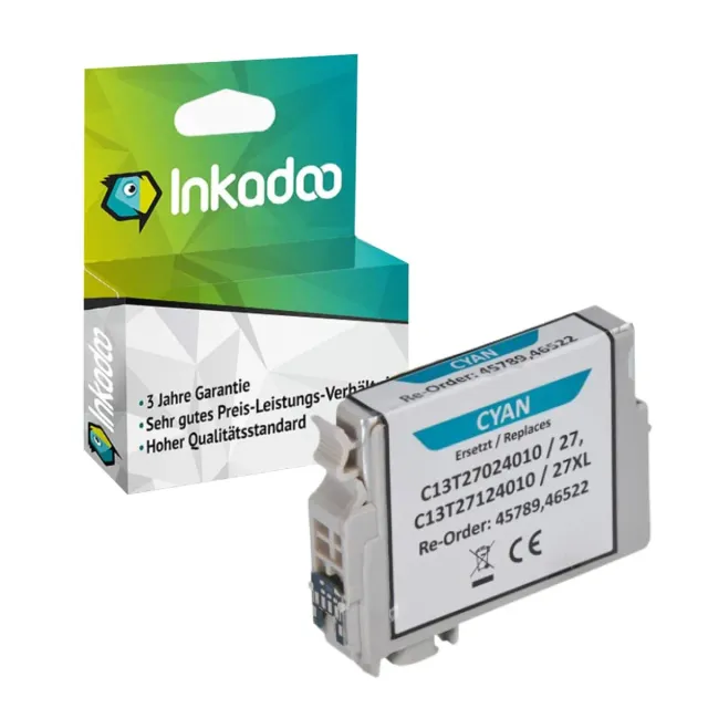 Inkadoo Epson 27XL C13T27124010 Tintenpatrone kompatibel