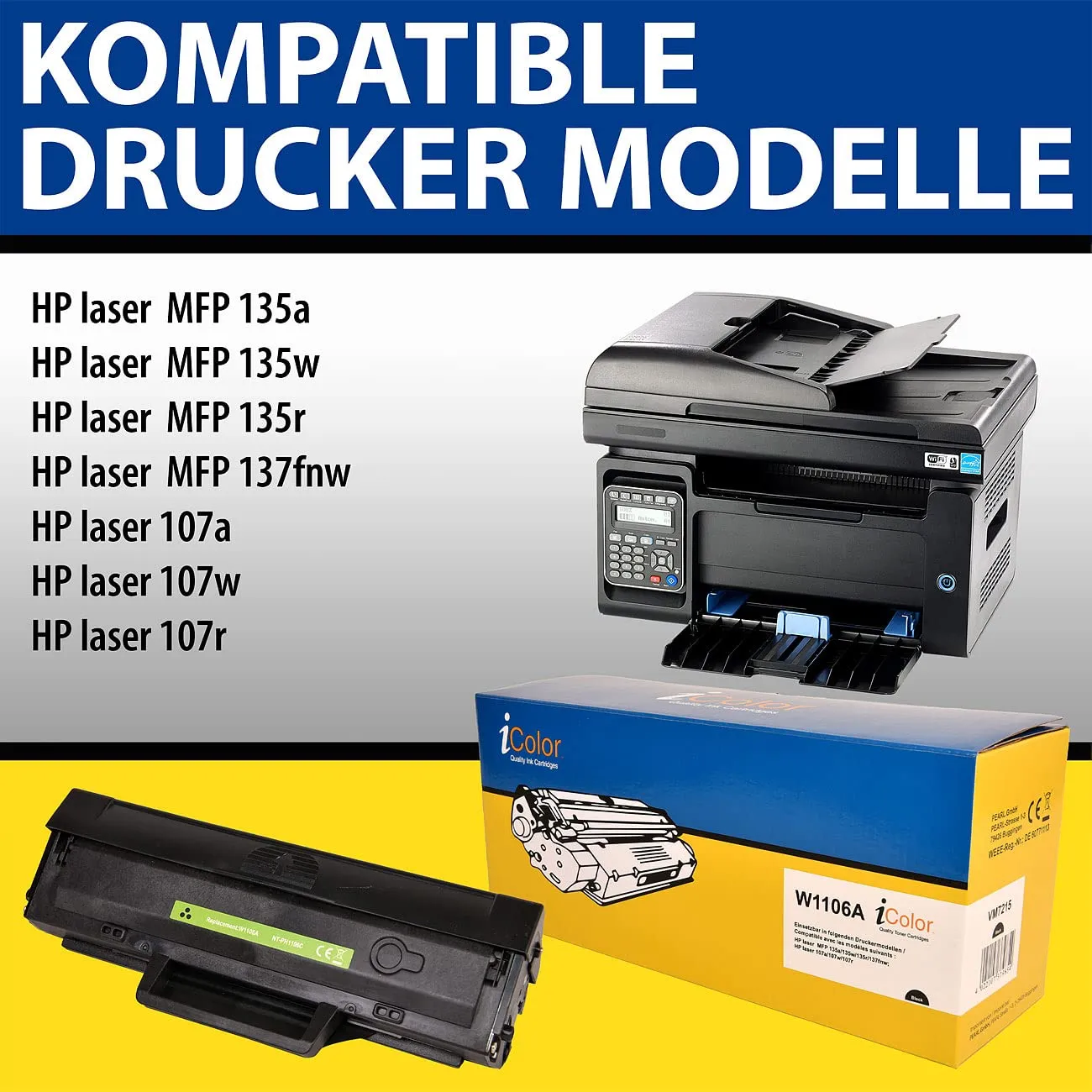 iColor W1106A Tonerkartusche Schwarz 1000 Seiten
