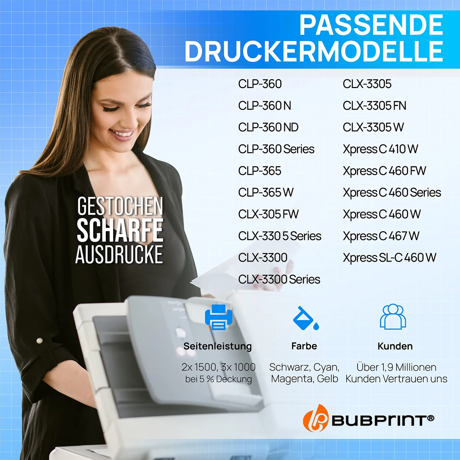 Bubprint CLT-K406S CLT-C406S CLT-M406S CLT-Y406S Toner 5er Multipack kompatibel