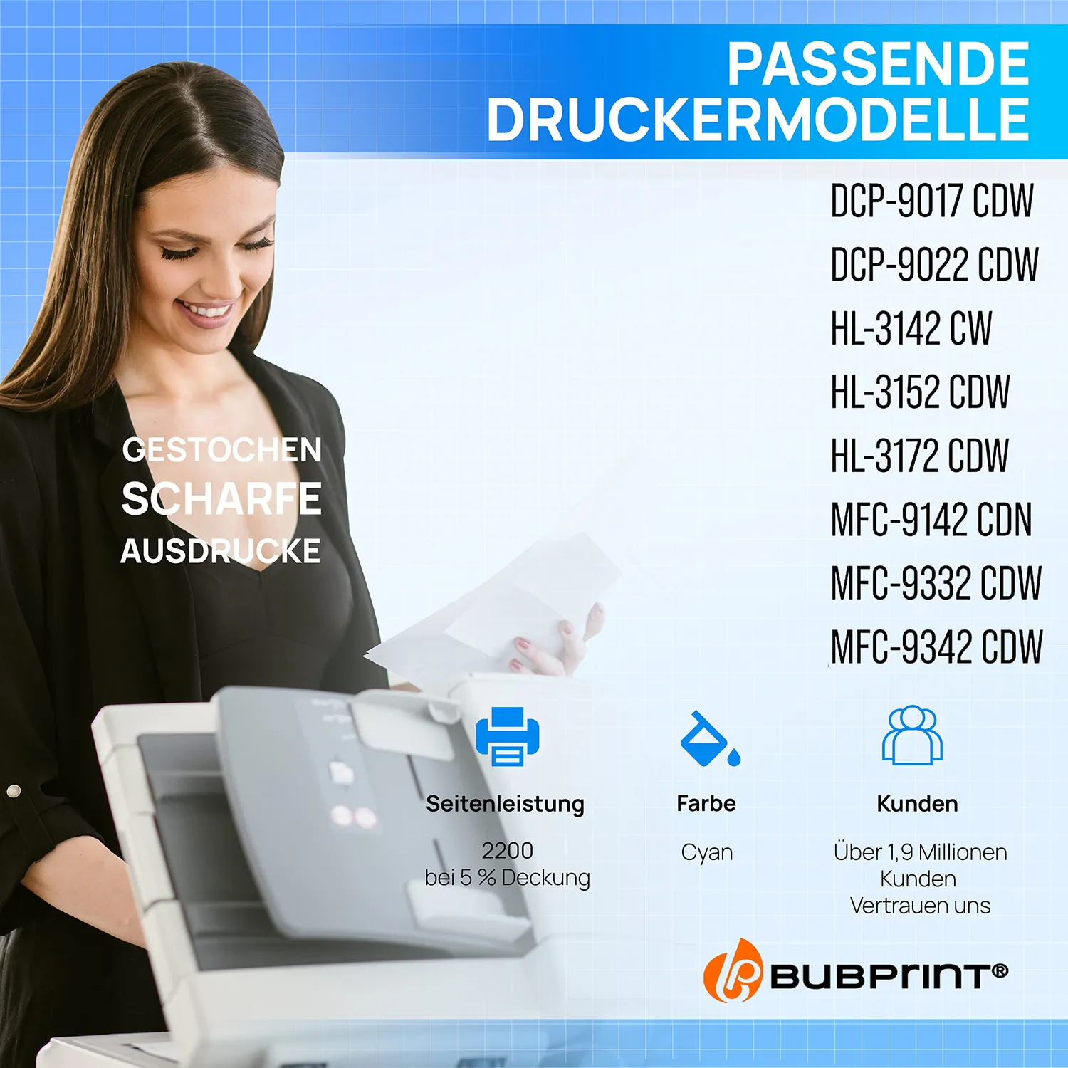 Bubprint TN-242C TN-246C Toner Cyan 2200 Seiten kompatibel