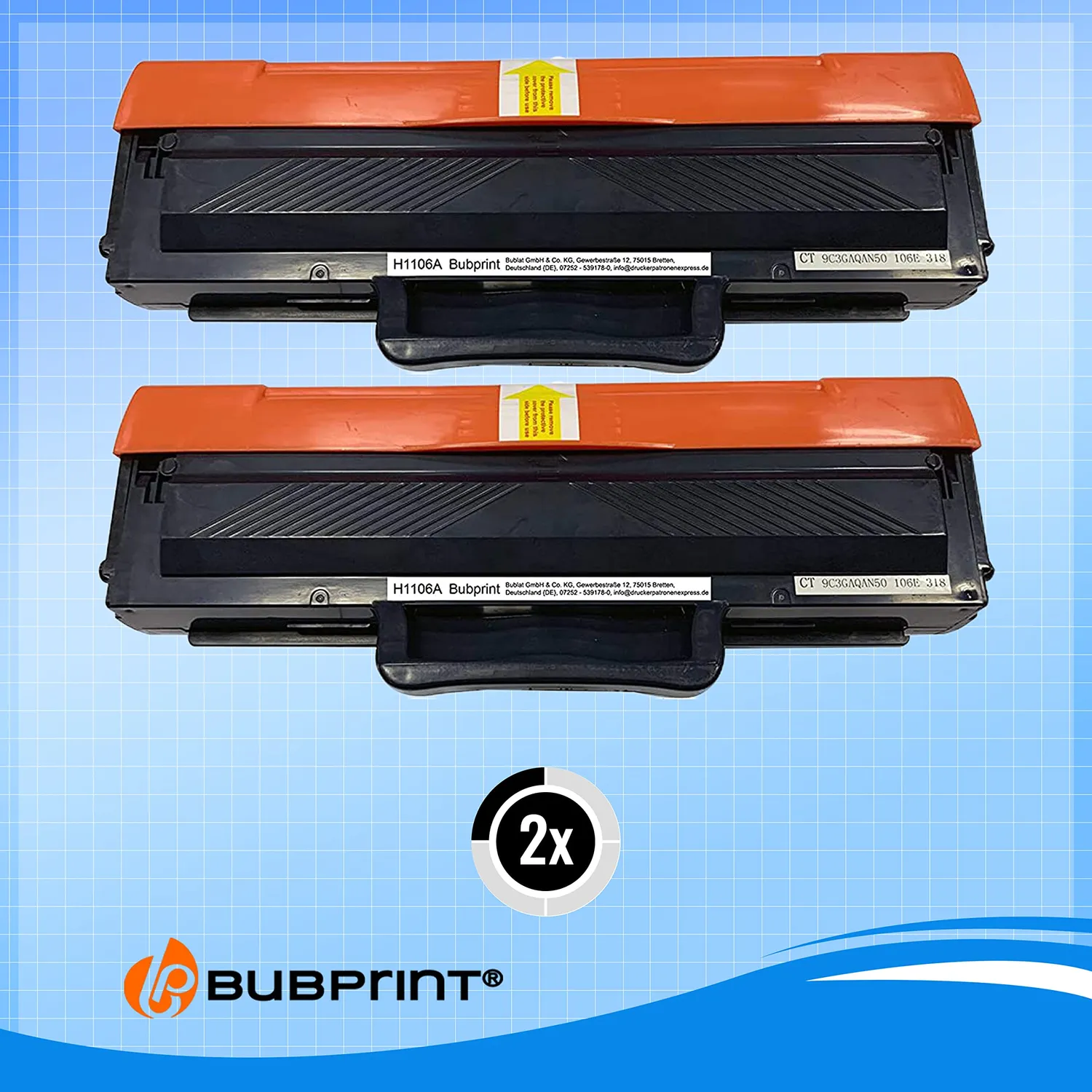Bubprint 106A W1106A Toner Schwarz 2er Pack XXL kompatibel