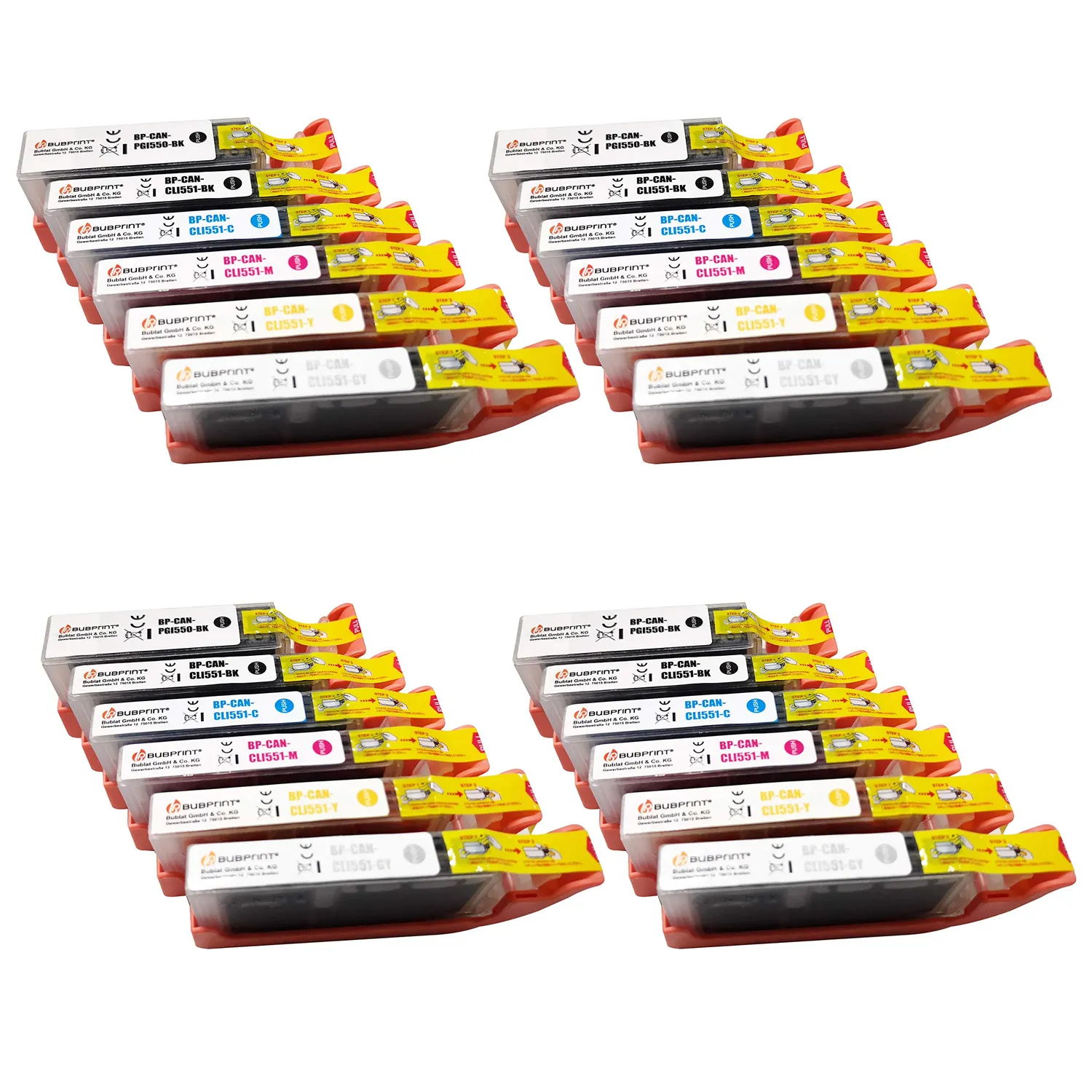 Bubprint PGI-550 CLI-551 XL Druckerpatronen kompatibel