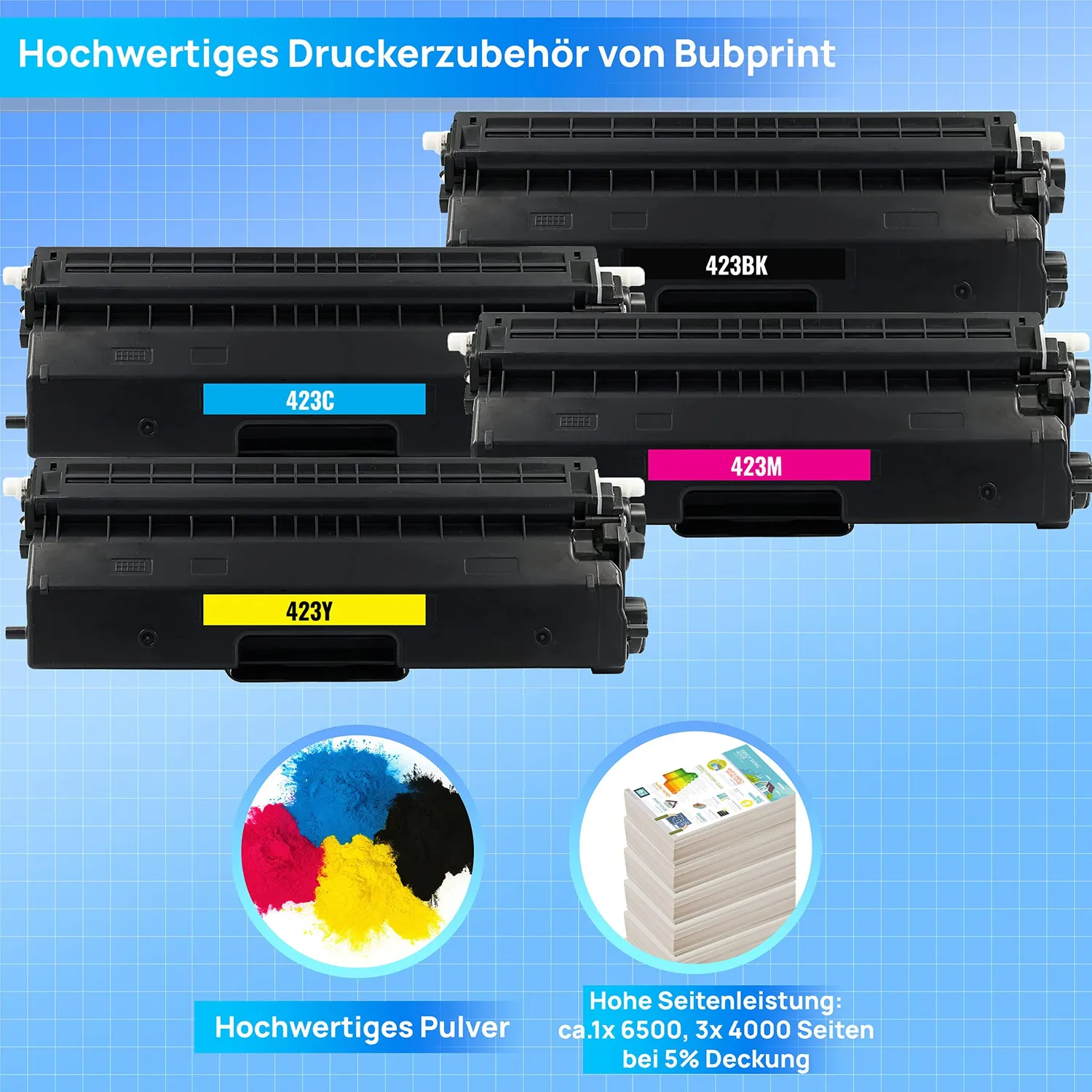 Bubprint TN-423 Toner CMYK hohe Reichweite