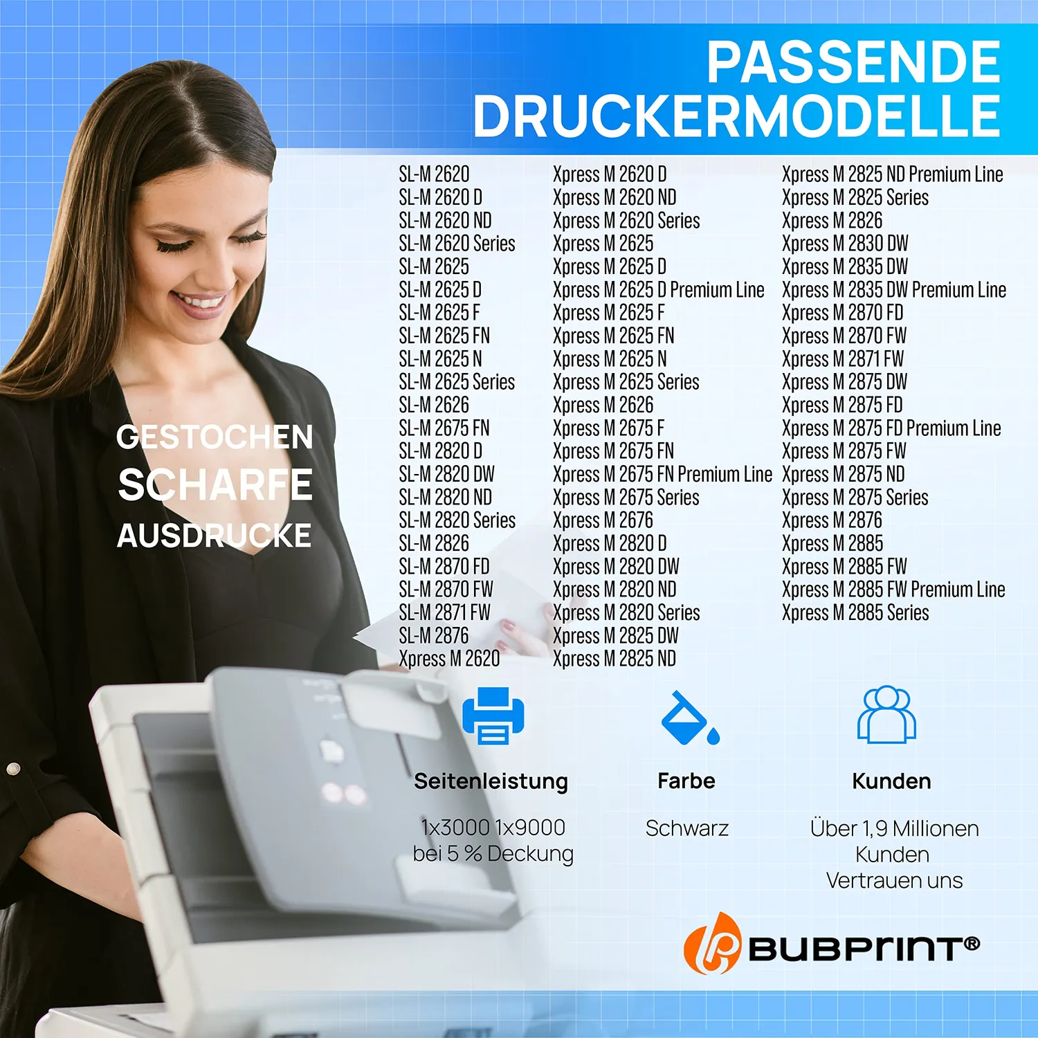 Bubprint MLT-D116L MLT-R116 Toner Trommel Set kompatibel