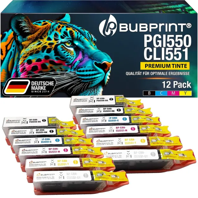 Bubprint PGI-550 CLI-551 XL Druckerpatronen Multipack kompatibel