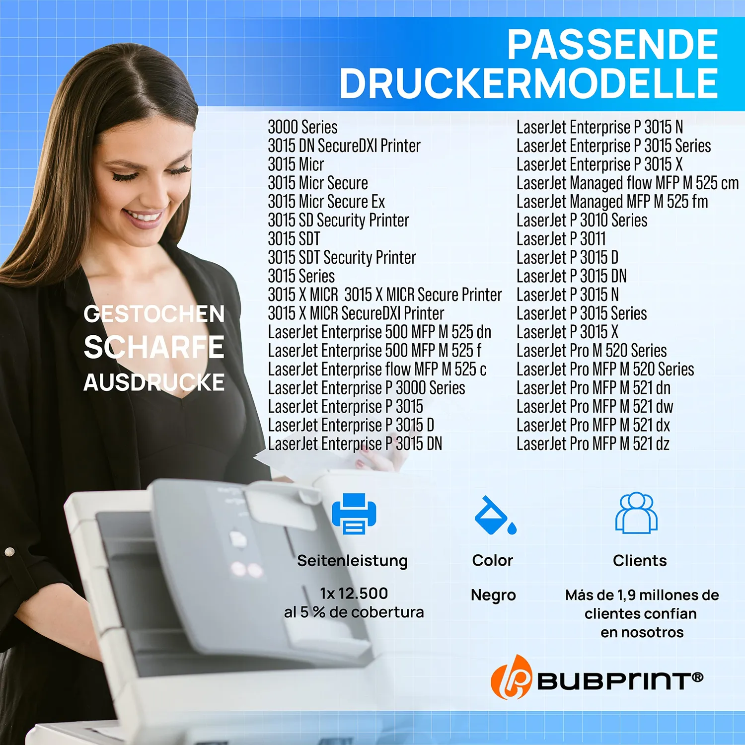 Bubprint 55X CE255X Toner Schwarz Einzelpack