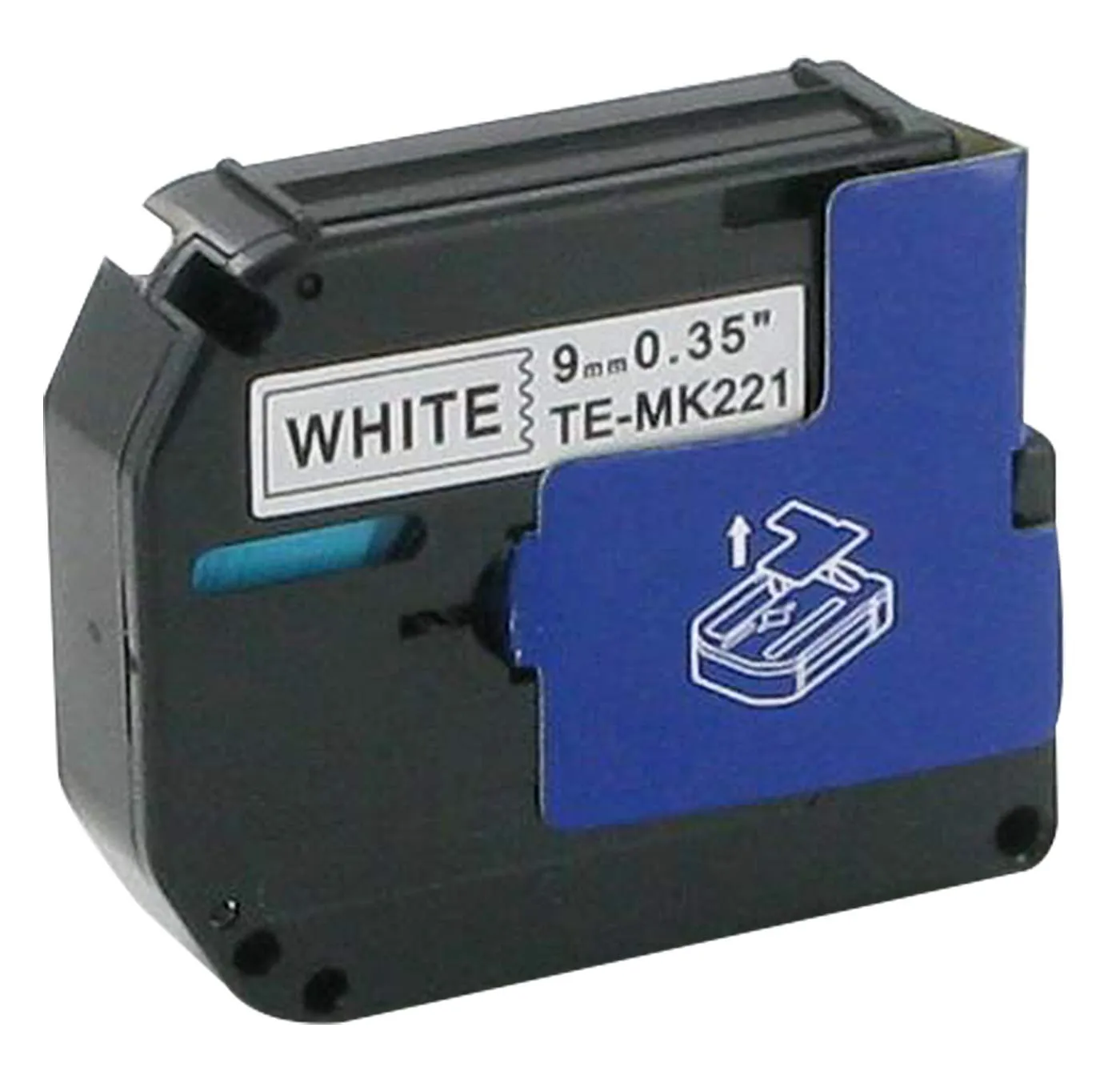 Bubprint M-K221 Schriftband Schwarz auf Weiß 9mm x 8m