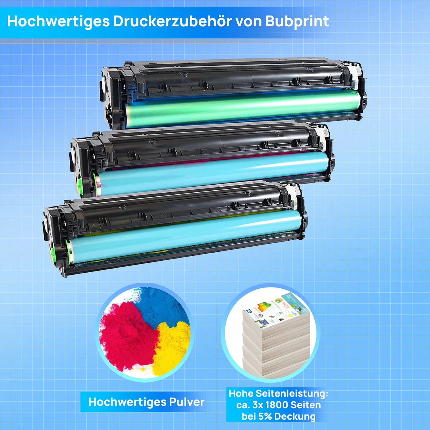 Bubprint 131A Toner Cyan Magenta Gelb 3er Pack