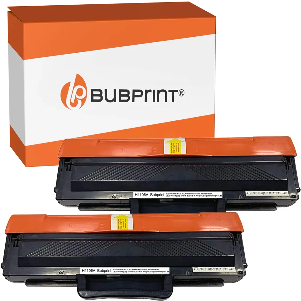 Bubprint 106A W1106A Toner Schwarz 2er Pack XXL kompatibel
