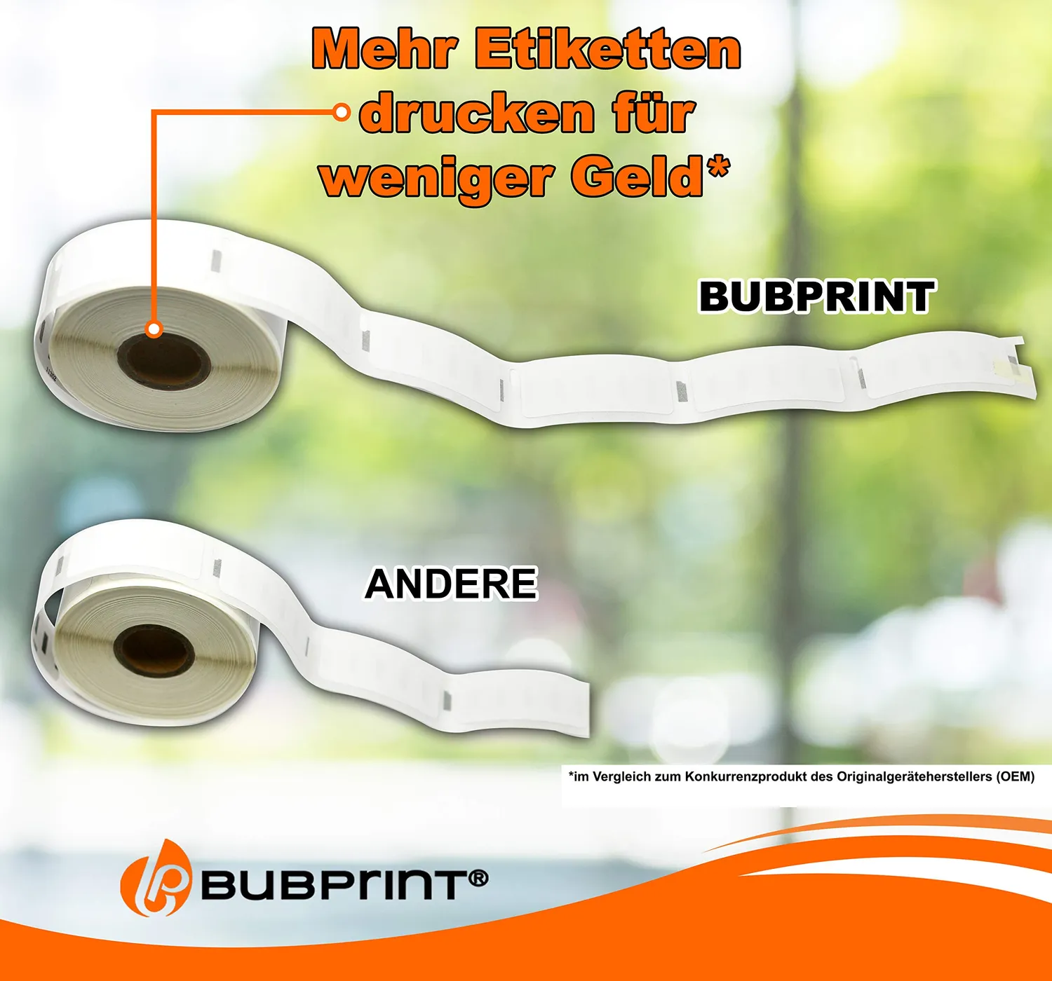 Bubprint DK-44205 DK44205 Etikettenrolle 62mm weiß