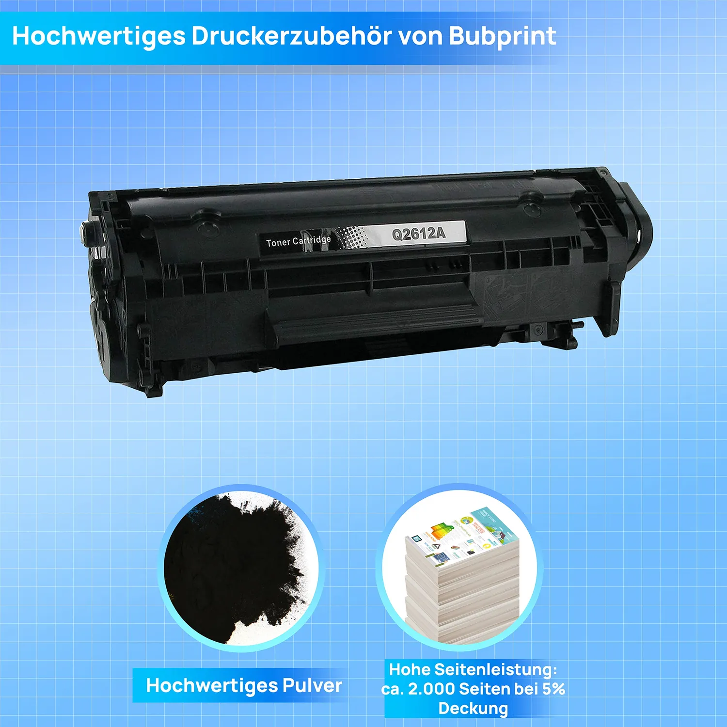 Bubprint HP 12A Q2612A Toner Schwarz kompatibel