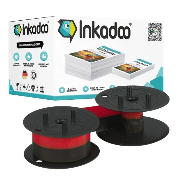 Inkadoo 4202A002 EP-102 Farbband Schwarz-Rot Nylon